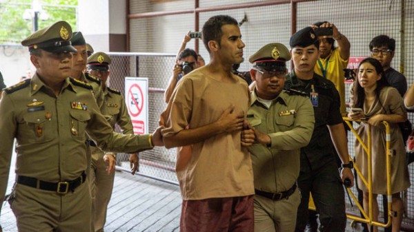 Hakeem Al-Araibi arriving to court